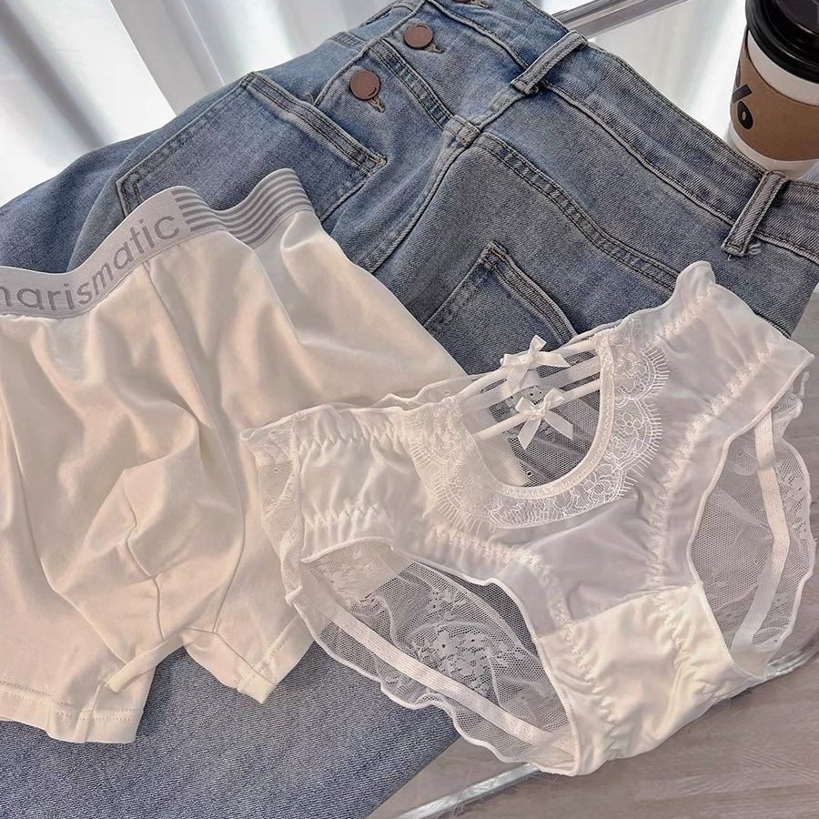 Couple Underwear Sexy Hollow Lace Mesh Panties Women Set