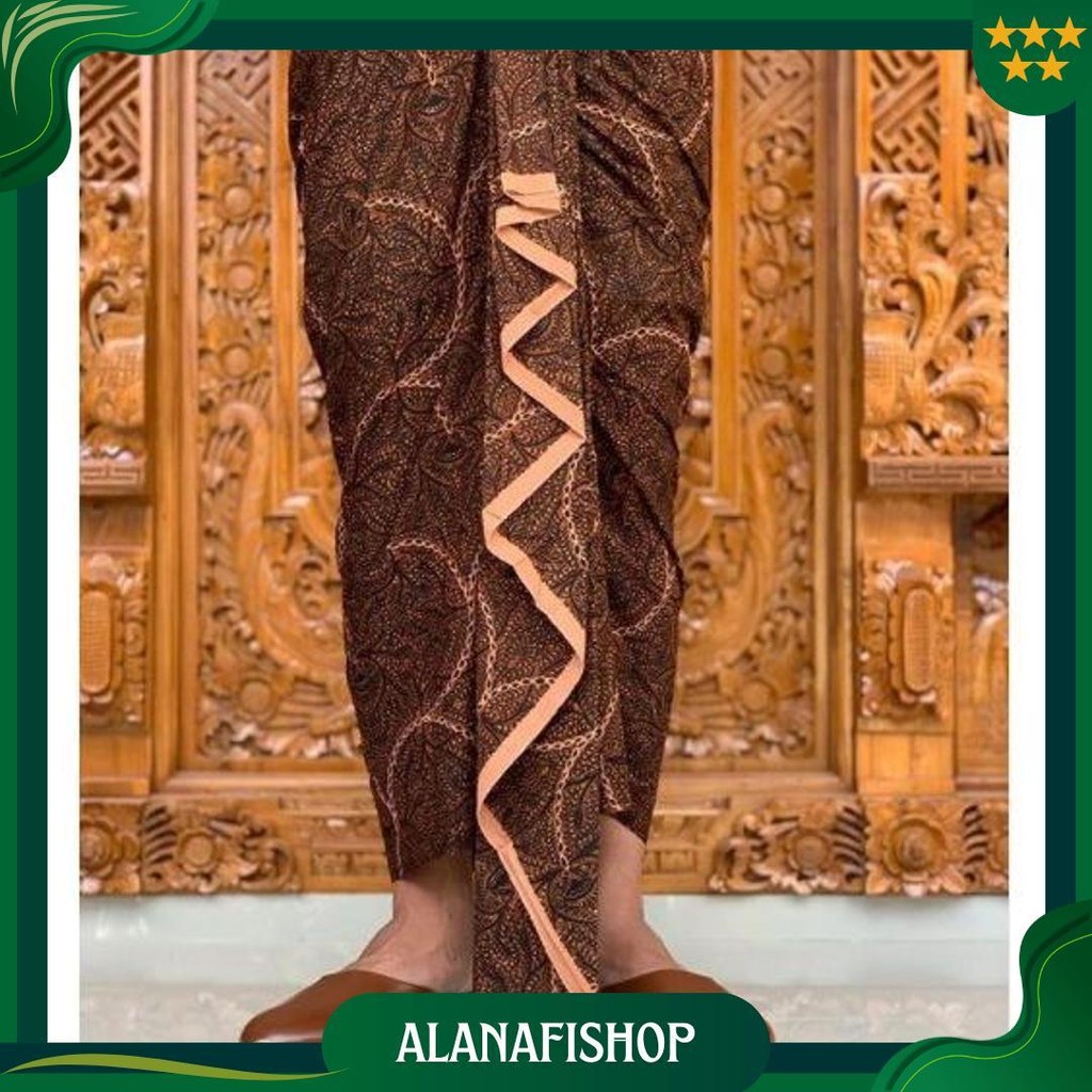 Paket Kamen Batik Kancut Jadi + Udeng Putih Setengah Jadi + Bunga Pucuk Hiasan Siap Kirim