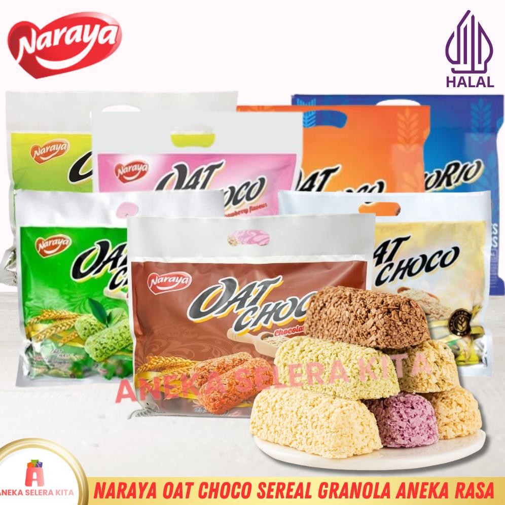 

TERLARIS Naraya Oat Choco Seral Granola Oat Rasa Original Chocolate Dan Aneka Rasa Halal 380gr & 400gr Siap kirim