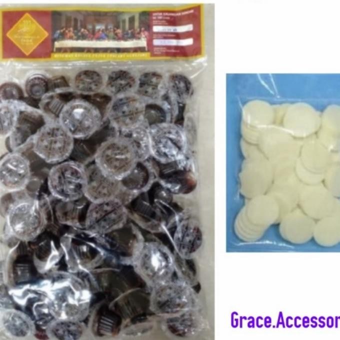 

Anggur cup rosgung hosti roti perjamuan kudus paket 100 baru L82