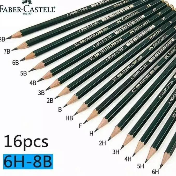 

Pensil Komputer Kayu Faber Castell 9000 - Pencil 8B 7B 6B 5B 4B 3B 2B B HB F H 2H 3H 4H 5H 6H - Harga Satuan