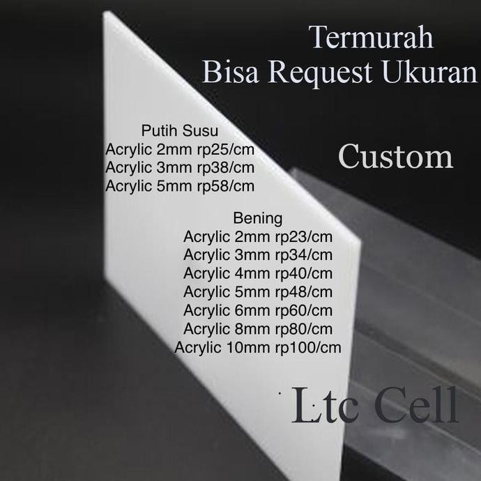 

redi Acrylic Susu 5mm 10x50cm Akrilik Putih Susu Laser Cutting