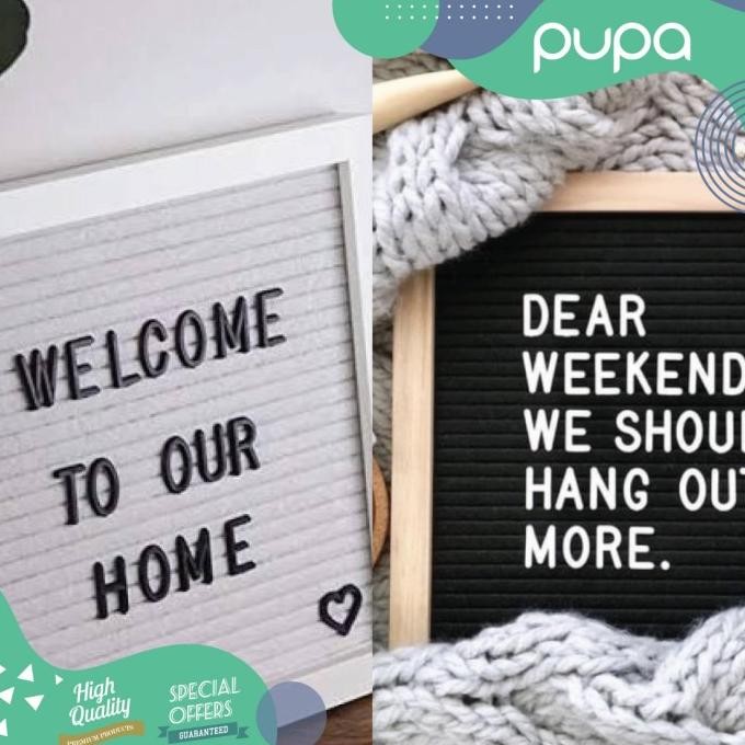 

TERMURAH - Set Felt Letter Board Papan Nama Bayi Message Board Newborn Baby PUPA!