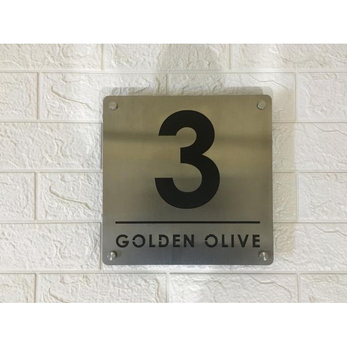 Terlaris Nomor Rumah Stainless Steel Ukuran 25 X 25 Cm