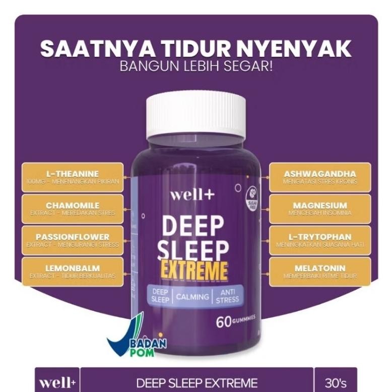 

TERLARIS UP Well+ Deep Sleep Extreme 60 Gummy Sleep Support Siap kirim