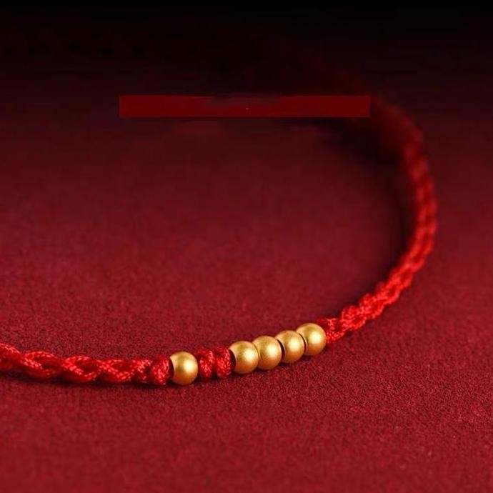 

tyS Gelang Jodoh Tali Keveruntungan Kepang Bola Titanium 13 dan 14 Anak Benang Dewasa Giok