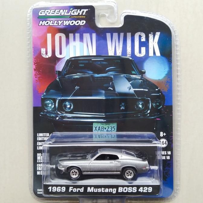 baru  Greenlight 1969 Ford Mustang BOSS John Wick No johnny lightning Gulf murah