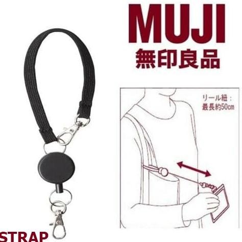 

new !!! MUJI NYLON CARD CASE WITH REEL- Name Taq/ID card Holder dgn tali tarik murah