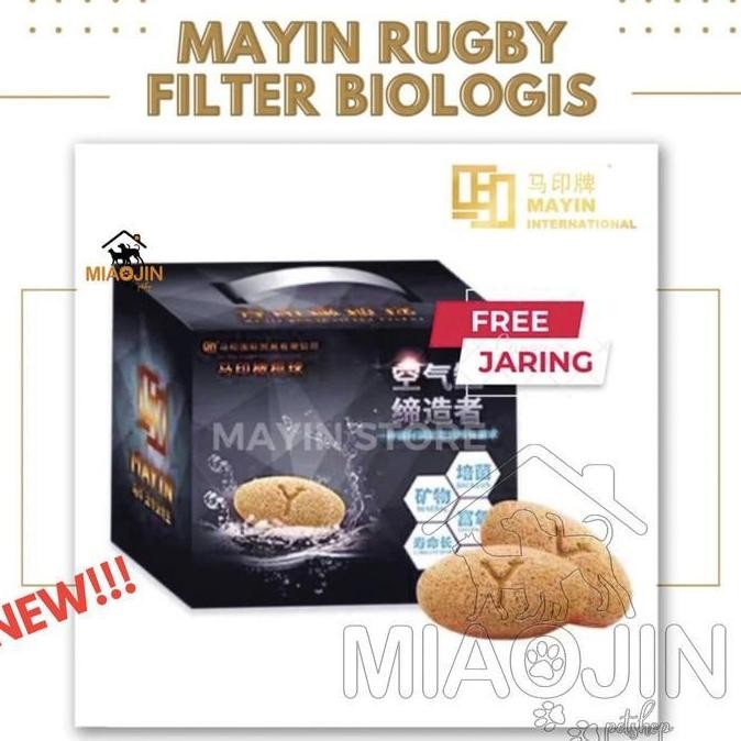 TERBARU - Mayin FILTER Busa Aquarium 1Kg Rugby Media Rumah Bakteri Biologis Bio