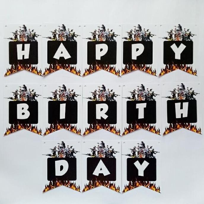 ready  garland flag bunting flag banner flag ulang tahun happy birthday karakter Free Fire Tali mura