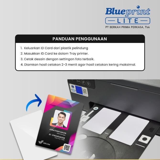 

new !!! Kartu printable inkjet Id card blueprint 8.6 x 5.4 Cm 760 isi 250 murah