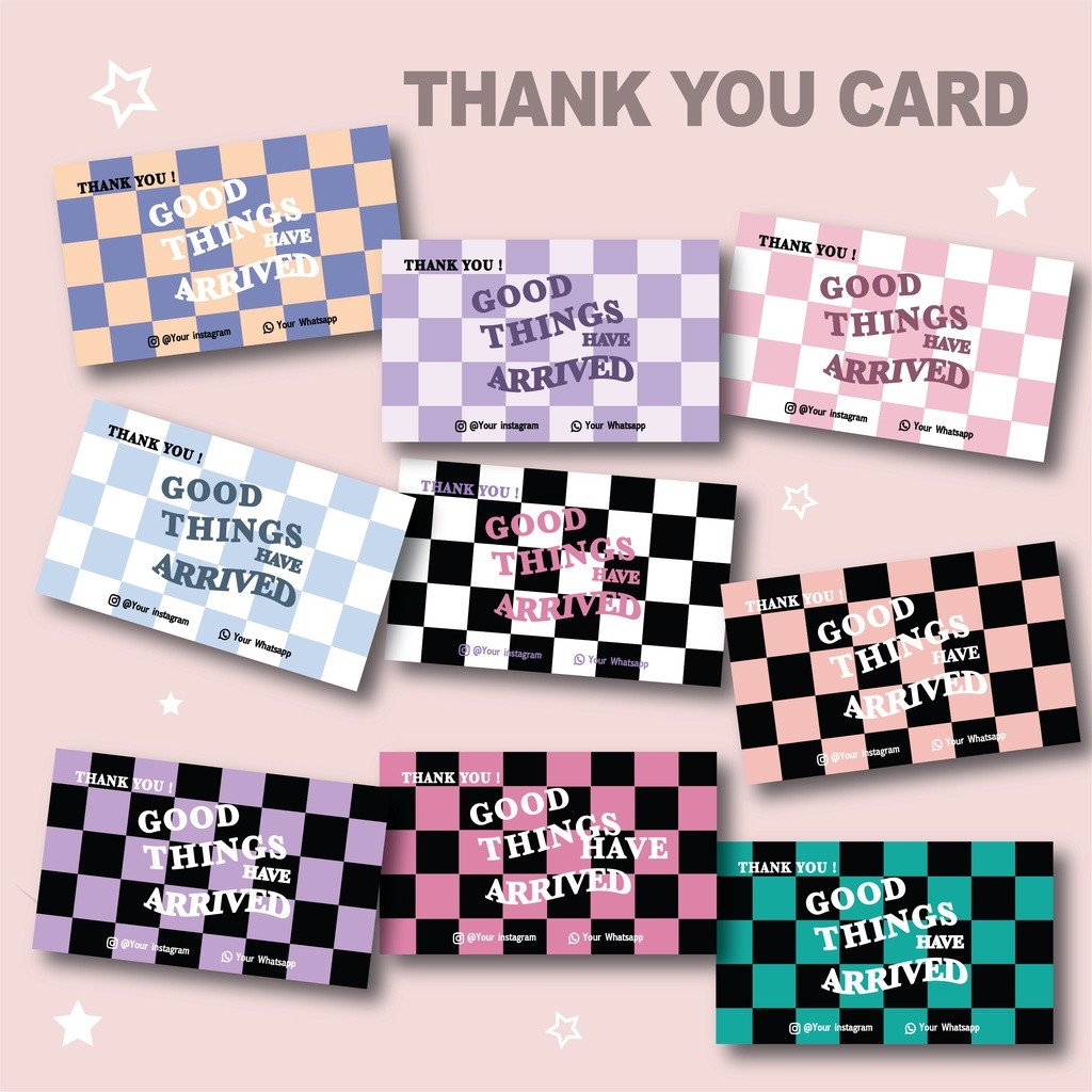 Thank You Card Custom / Kartu Ucapan / Gift card / Sticker Thank You / Custom Kartu Ucapan