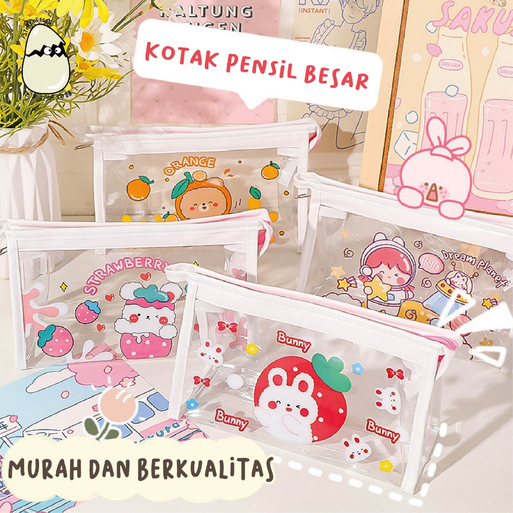 

Trapezium Pencil Case Cute and Aesthetic l Permium Quality Kotak Pensil l Pouch Make Up l Dompet