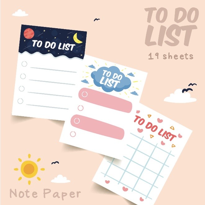 

Day To Night To Do List / Memo pad / Note Pad / Cute note / aesthetic