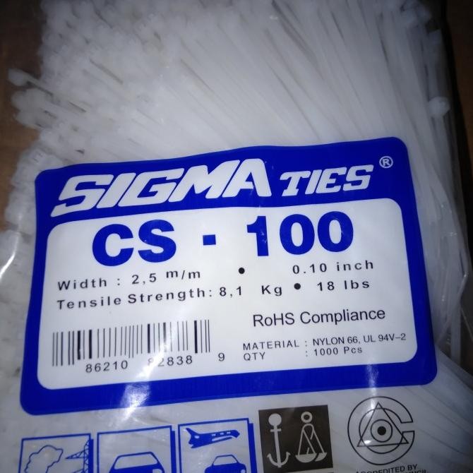 

new !!! KABEL TIES 10CM ISI 1000 PCS HITAM/PUTIH MERK SIGMA murah
