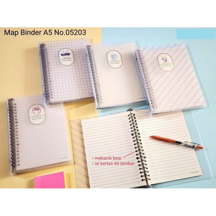 

new !!! Buku binder note / ring binder A5 dan B5 transparant murah