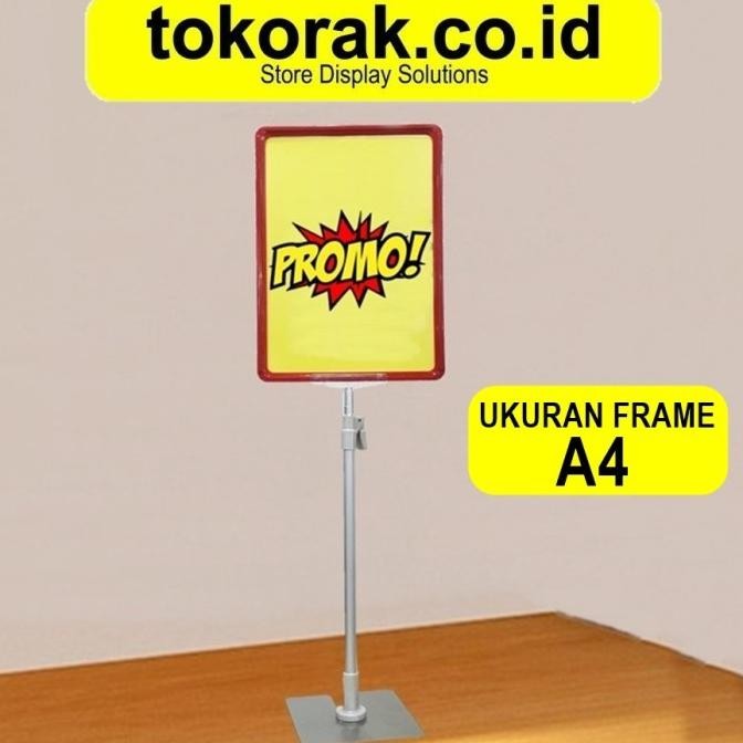 

new !!! DISPLAY STAND LABEL HARGA FRAME A4 PLAT PROMO murah