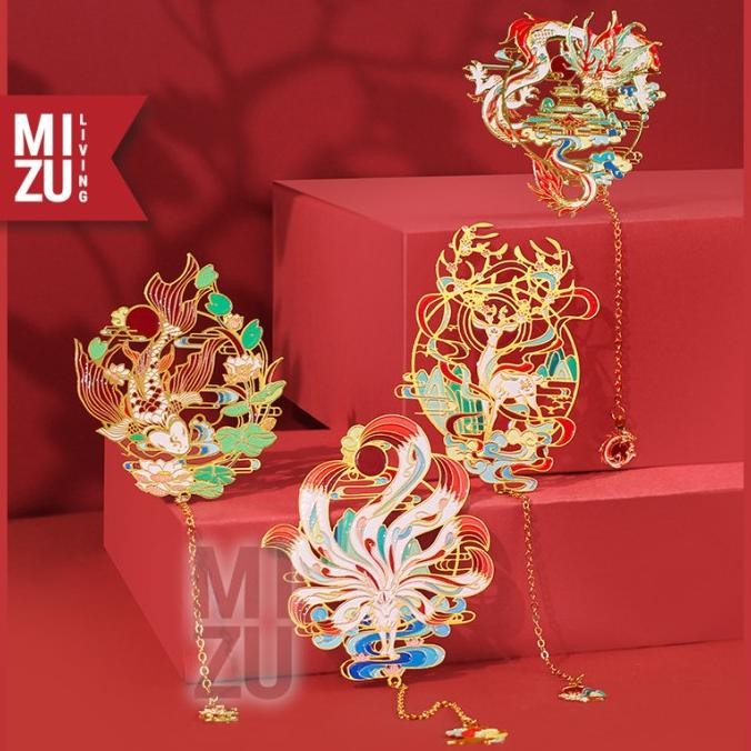 

new !!! MIZU SHINWA Metal Bookmark Gift Set Penanda Buku Pembatas Buku Hadiah murah