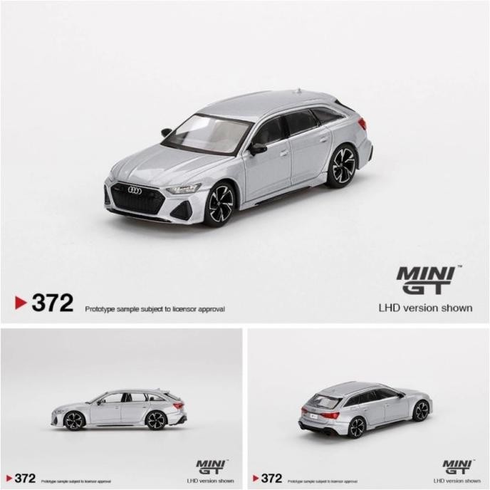 baru  MINIGT 372 AUDI RS 6 AVANT CARBON BLACK EDITION FLORETT SILVER DIECAST murah