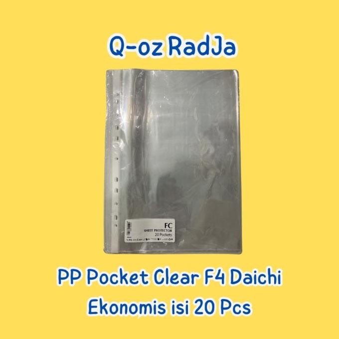 

new !!! PP Pocket / Sheet Protector Daiichi Uk. Folio per set isi 20 / 50 lbr murah