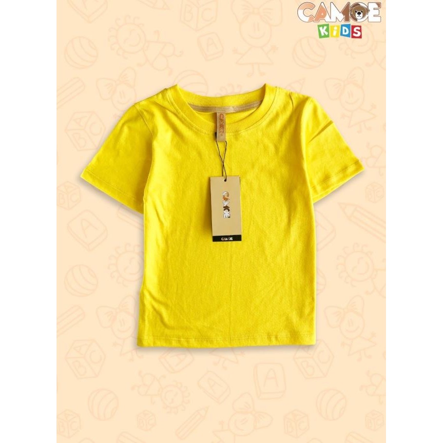 KAOS ANAK KIDS POLOS CAMOE PREMIUM COTTON ORIGINAL - YELLOW KUNING