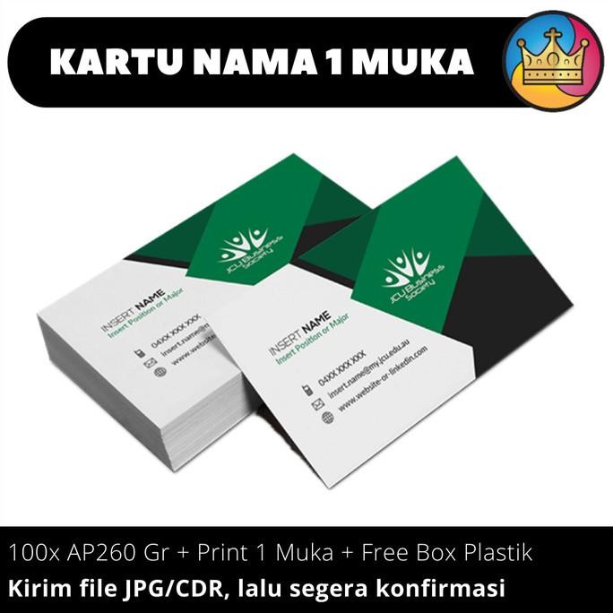 

new !!! CETAK Kartu Nama Name Card 1 Muka Art Paper AP 260 Gram Murah Plus Box murah