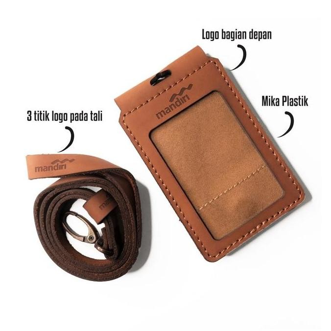 

new !!! ID card Kulit sapi asli name tag holder Gantungan lanyard custom nama dan logo magnet tempel saku murah