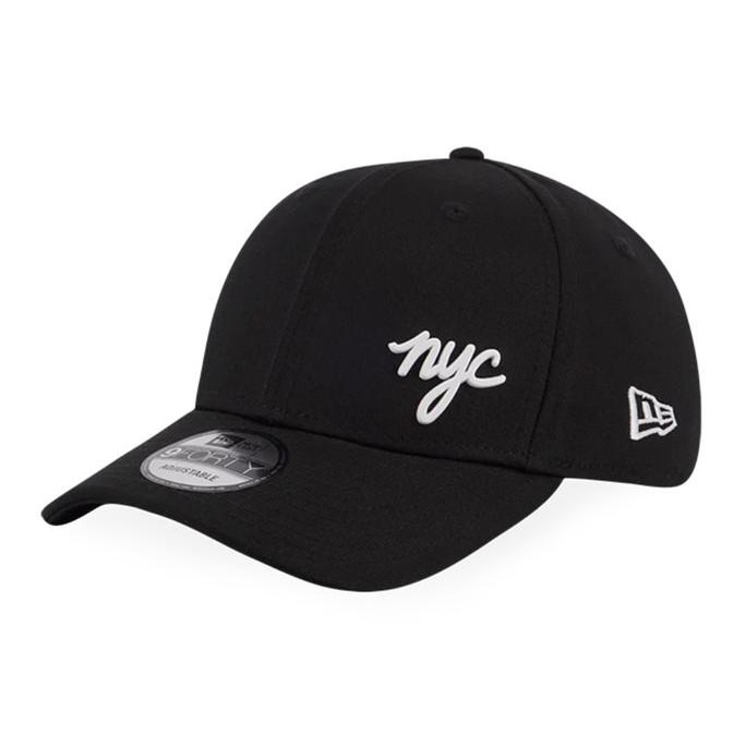 Topi New Era 9Forty NYC Metal Badge Black/White Cap 100% Original