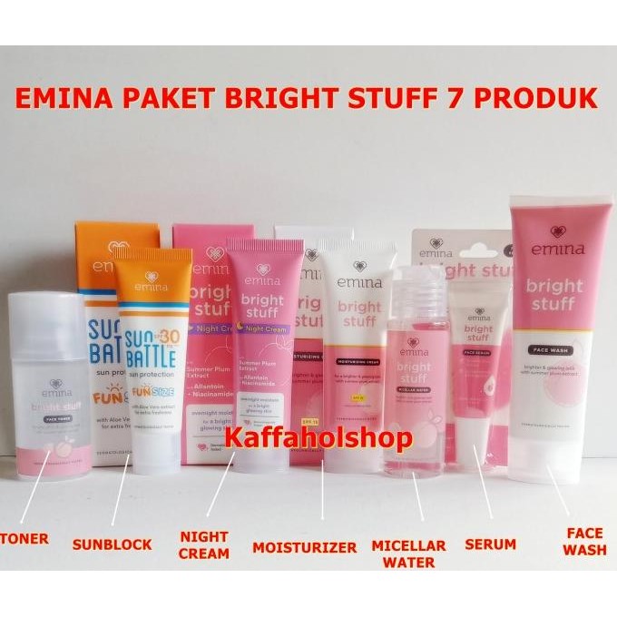 TERBARU - EMINA 1 PAKET BRIGHT STUFF LENGKAP 7 PRODUK