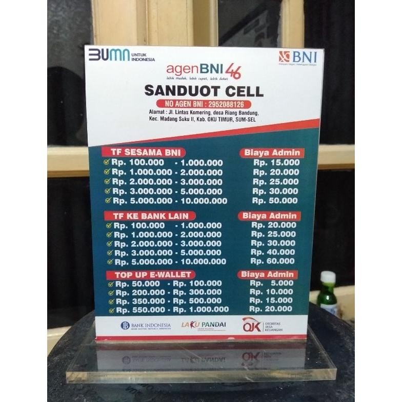 

terlaris bisa request daftar harga agen bni akrilik 15x20 murah