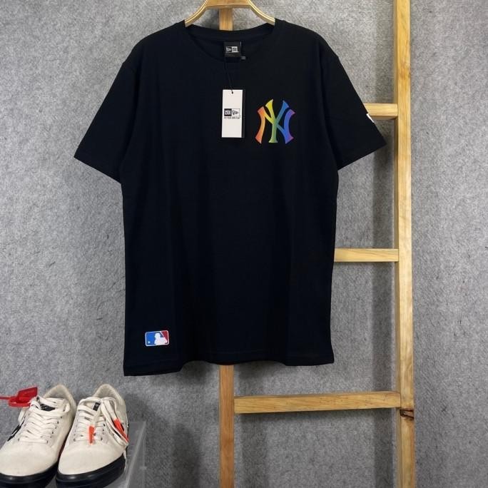 T-SHIRT KAOS TEE BAJU NEW ERA LOGO NY RAINBOW FULL TAG & LABEL