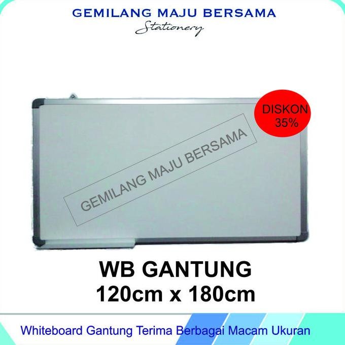 

BEBAS ONGKIR - Whiteboard / Papan Tulis MAXI Gantung 120 x 180