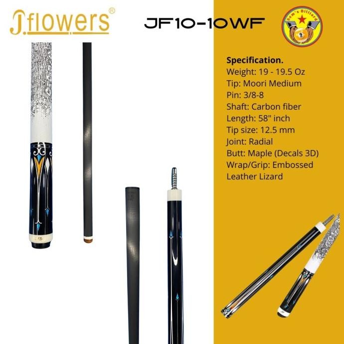 JFlowers Cue - [ JF10-10WF ] - [ Play Cue ] - Stick Billiard JFlowers-JFlowers