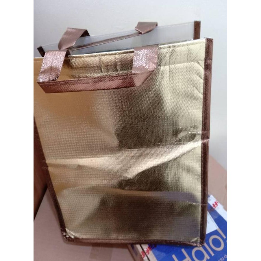 Diskon! Tas Aluminium Cooler Bag Thermal Penahan Suhu Pendingin Bekal Makanan