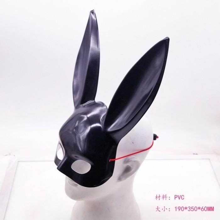Topeng Pesta Halloween Kelinci Hitam Telinga Kelinci Cosplay Topeng Bunny Untuk Pesta Cosplay Hallow