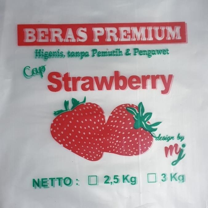 ```````] Plastik Beras Cap Strawberry 3 kg