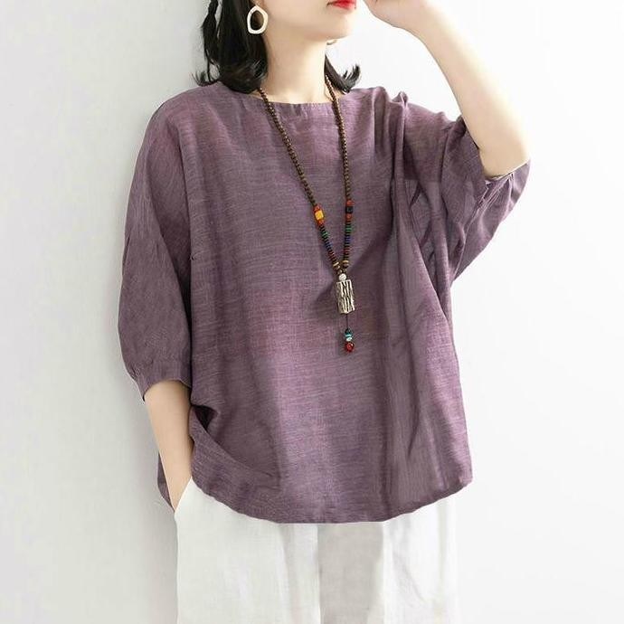 BAJU BLUS LINEN OVERSIZE KOREA STYLE ATASAN WANITA LENGAN PENDEK