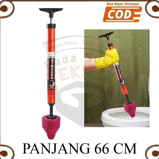 Produk Terbaik] Plunger High Pressure Toilet Pompa Wc Mampet Jongkok/Duduk Pendorong Air Pipa Tersum