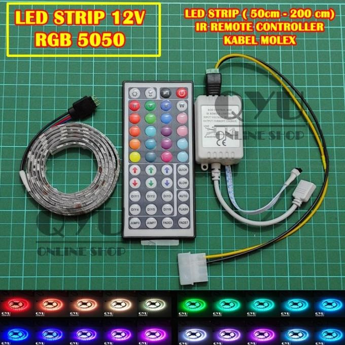 LED Strip RGB 5050 + Remote Control (single) + Molex ( Modif Case PC )