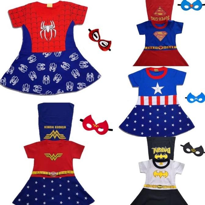 DRESS ANAK CEWEK BAJU SUPERHERO ANAK PEREMPUAN KOSTUM ANAK CEWEK BATGIRL, 23 TAHUN(A1E0) 2023 POLOS 