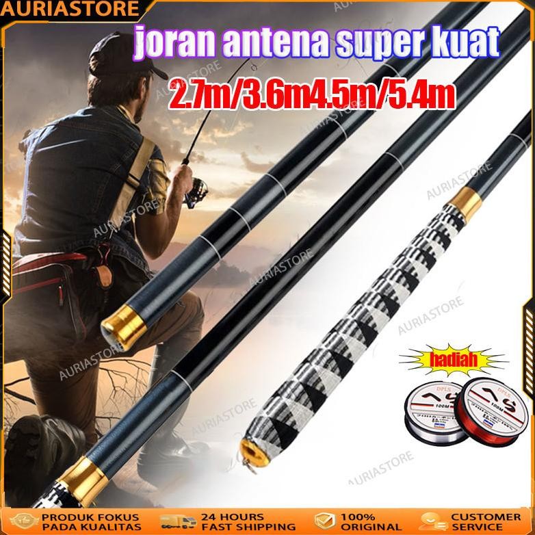 Joran Tegek Fishing Rod Carbon Tegek Panjang 2.7m 3.6m 4.5m 5.4m 6.3m 7.2m Fishing Pole Fishing Floa