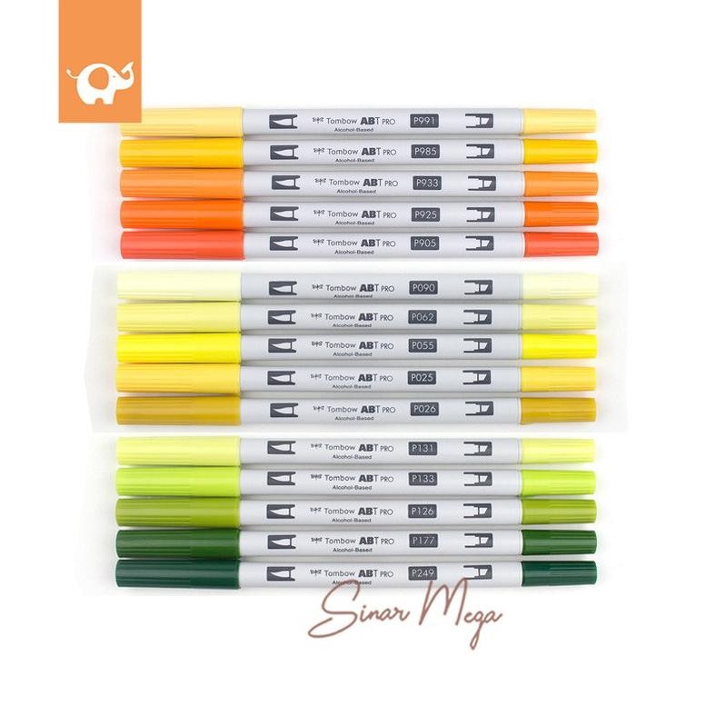 

fn-56 df-8 Tombow ABT Dual Brush Pen PRO Orange, Yellow & Green Series Alcohol-Based / Spidol dengan Dua Mata Termurah Sale