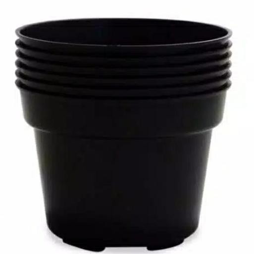 Pot Bunga Tanaman Plastik Hitam 30cm