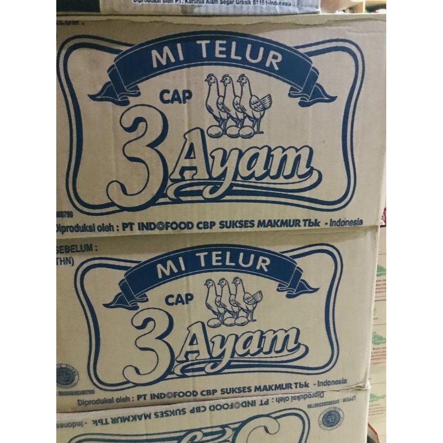 

Terlaris Mie Telur Cap 3 Ayam 200Gr Mi Telor 1 Dus Isi 20