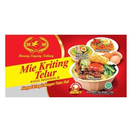 

Terlaris Mie Kriting Telor Burung Layang Terbang 130Gr / Mie Keriting Telur