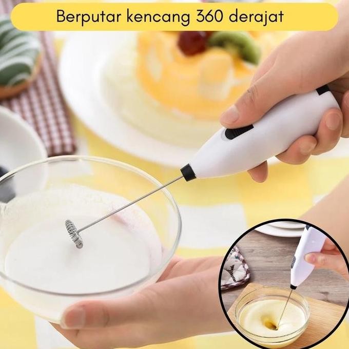 

Terlaris Hand Mixer Mini Electric Alat Pegaduk Kopi Pengocok Telor Elektrik Ukuran Mini