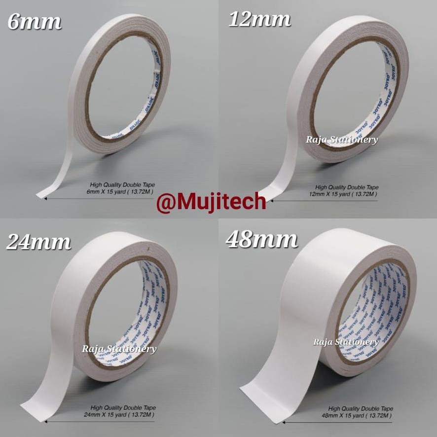 

sd-46 ew-98 Double Tape Joyko Isolasi Dua Sisi 15 Yard 6mm 9mm 12mm 24mm 48mm Termurah Hemat