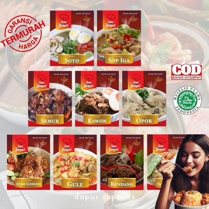 

Bumbu Instan Khas Nusantara Koki Jempol / Bumbu Masak Koki Jempol / Bumbu Instan Siap Masak Koki Jempol Masakan