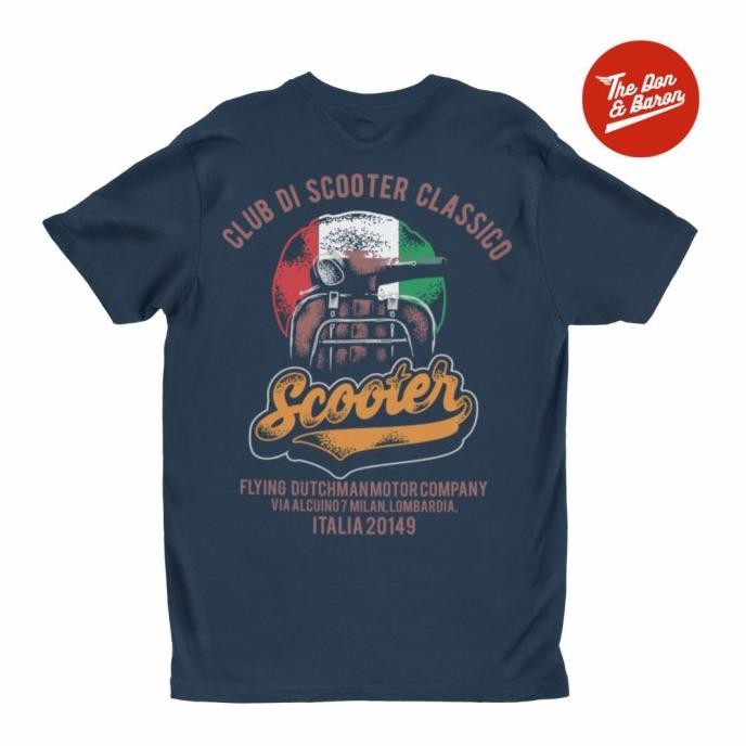 baru  Kaos Retro Vintage Motor Scooter Vespa Club Milano murah