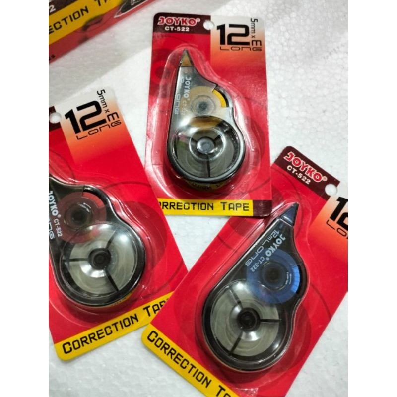 

CORRECTION TAPE CT 522 MERK JOYKO TYPE EX KERTAS ALAT PENGHAPUS TYPE EX RODA TYPE EX ROL